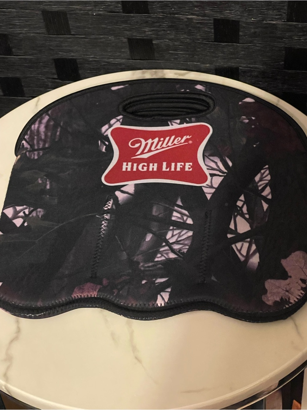 Miller High Life Camouflage Neoprene 6-Pack Beer Bottle Cans Carrier Tote Handle